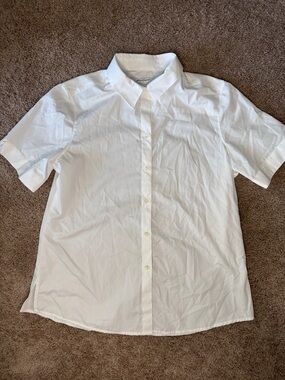 Foxcroft White Short-Sleeve Button-Down Shirt